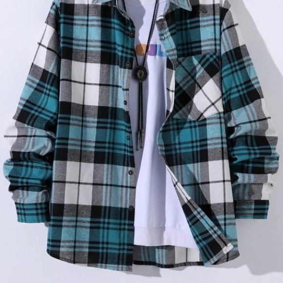 Casual Multicolored Men's Plaid Shirt - Picture 2 of 9